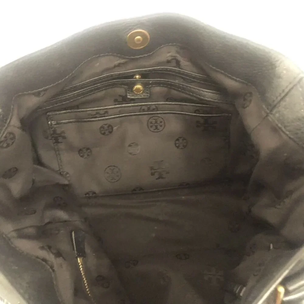 Tory Burch handbag Black Leather Purse Shoulderbag Tote Satchel